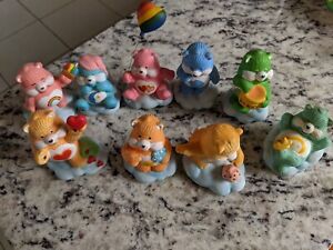 Lot Of (9) Care Bears Ceramic Figurines 1980's Hand painted AMERICAN GREETINGS