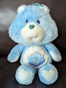 VTG 1983 Kenner Care Bears Blue Grumpy Bear Plush Stuffed Animal storm Cloud 13”
