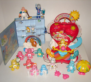 Vintage Care Bear Care-A-Lot Playset Rainbow Roller 17 Figures Some Rare