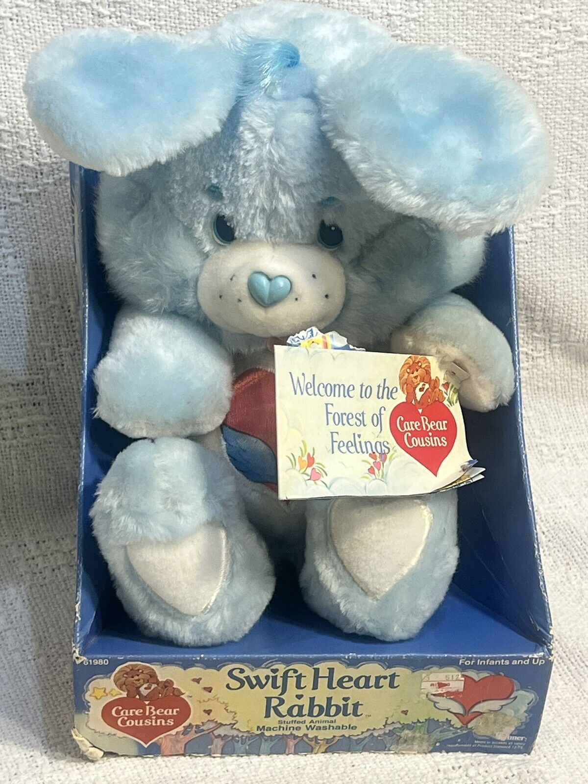 Vintage 1984 Kenner 13" SWIFT HEART Rabbit Care Bear Cousins W/ Original Box