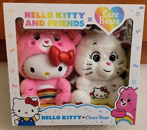 IN HAND! NIB SEALED Hello Kitty and Friends x Care Bears Cheer Bear Set 2 Plush