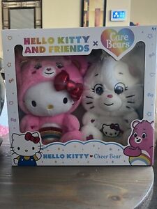 Hello Kitty and Friends x Care Bears Cheer Bear Plush Set Duo Brand New