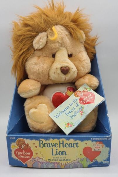 VTG 1984 Kenner Care Bear Cousins Brave Heart Lion Plush 13” Tags WITH BOX NOS