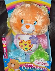 2005 Care Bears Fluffy & Floppy 12” Plush Work of Heart Bear w/ DVD - NEW in BOX