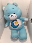 VTG Care Bears Bedtime Bear Jumbo 24” Light Blue Plush 2005 Moon Yellow Star