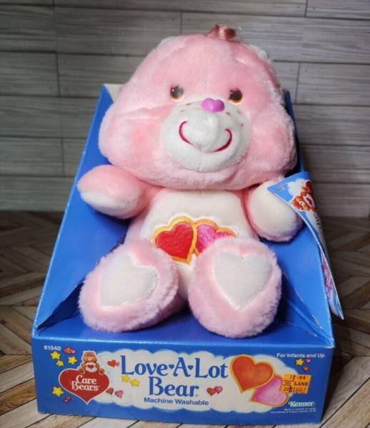 Rare NOS Vintage 1983 Love A Lot Bear 13" CareBear Plush Box Hang Tag by Kenner