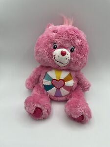 Care Bears Hopeful Heart Bear Beanbag Plush Stuffed 2006 Just Play Shaggy Furry