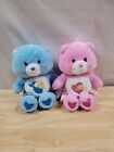 Baby Tugs Care Bear Plush Lot Hugs Pink Blue Diaper Lovey Vintage Doll Set 12