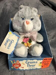 Vintage 1983 Kenner Care Bears Plush Grams Bear, in Original Box with Tag