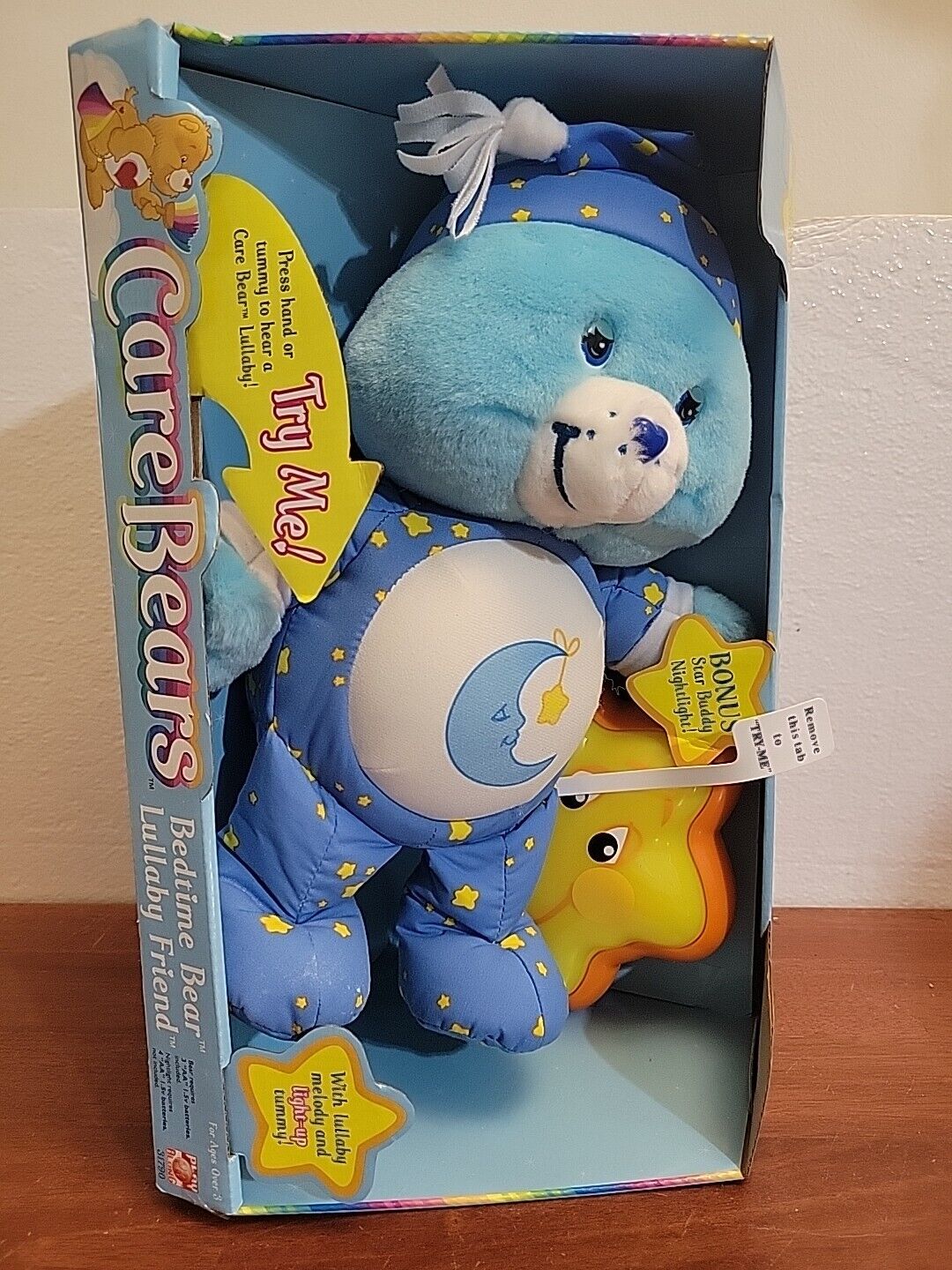 Vintage Care Bears Bedtime Bear Lullaby Friend Plush With Nightlight 2003 New