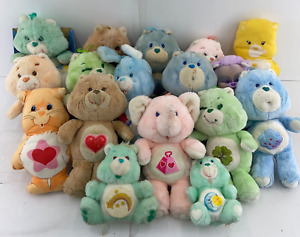 VTG LOT 17 Care Bears Plush Dolls Cousins Toys Love a Lot Share Grumpy Fun Shine