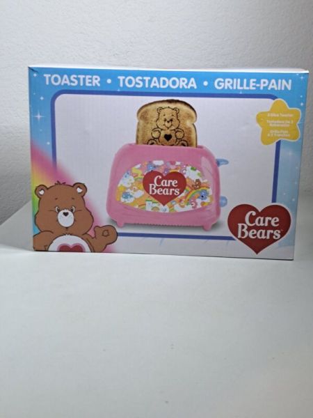 New In Box 2022 Care Bears Toaster - Tenderheart Pink Makes Bear-Stamped Toast!