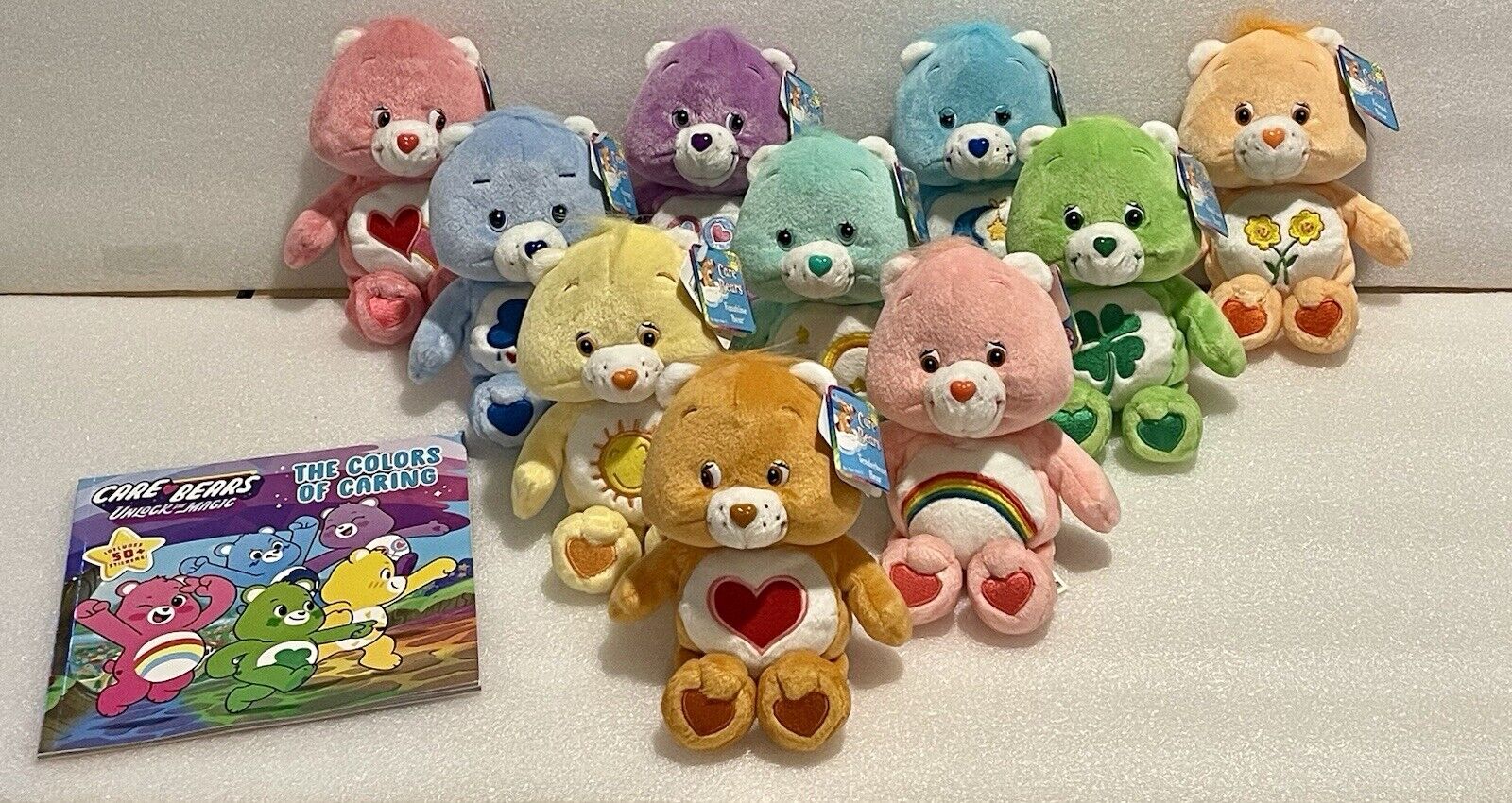 2002 Vintage Care Bear Lot Of 10 Original 8” Bears - New With Original Tags