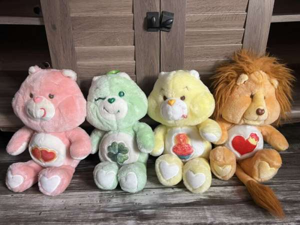 4 Vintage Care Bear Plush Lot