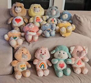 Vintage Lot of 10 Care Bears and 2 Cousins plush 1983/1984