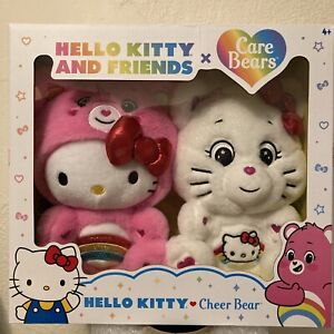 Hello Kitty Cheer Bear Hello Kitty & Friends x Care Bears Stuffed Plush NEW NIB
