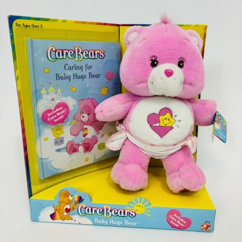 Vintage Care Bears Baby Hugs Bear Heart Star 2003 Pink Plush Brand New Sealed