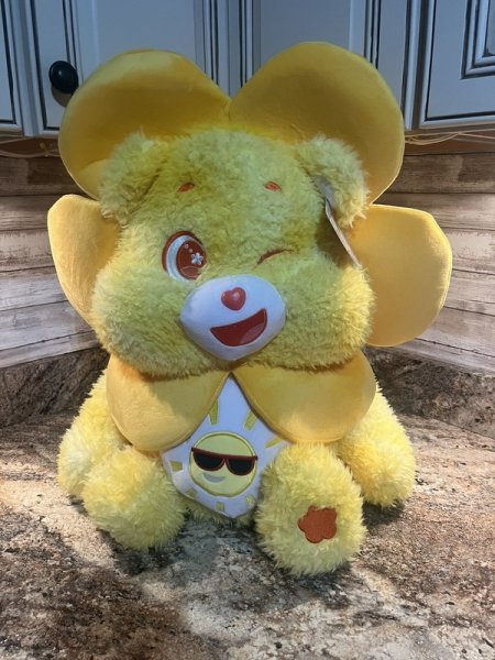 2025 Care Bears Funshine Bear 30" Easter Spring Flower Dress Up Jumbo Plush