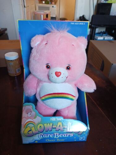 2004 Care Bears 12” Plush Glow-A-Lot Cheer Bear in Original Box