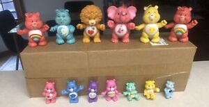 Vintage Care Bear Figures Lot of 13 Poseable 1983 & 1985