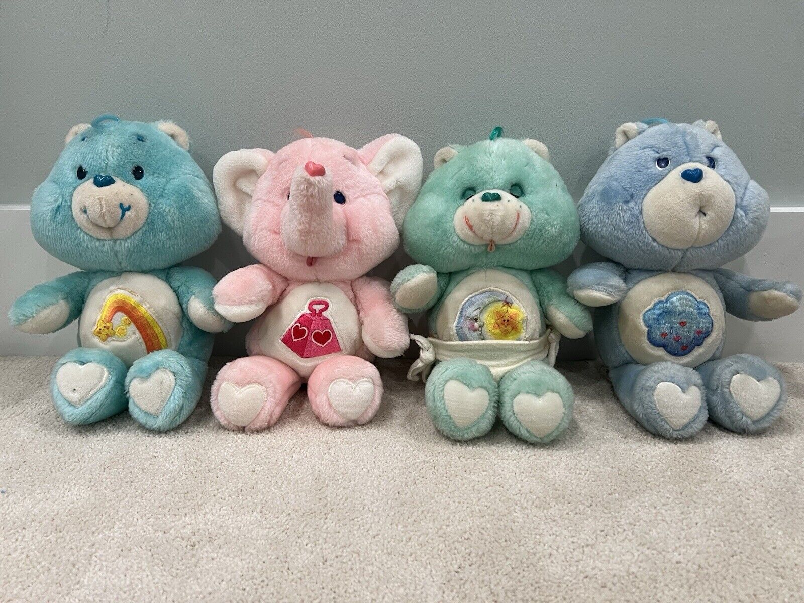 1983 Vintage Care Bear Lot Kenner Care Bears & Cousin Plushes