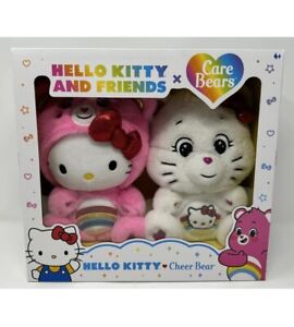 IN HAND Hello Kitty and Friends x Care Bears Cheer Bear Box Set Plush FAST SHIP.
