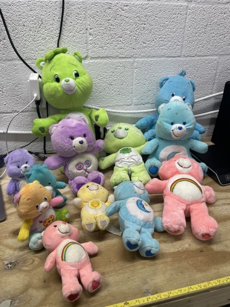 Lot of 12 Vintage Early 2000's Care Bears Stuffed Animals - READ DESC