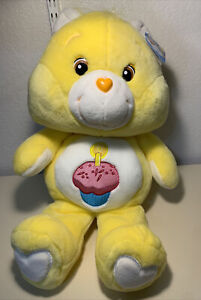 Care Bears 2002 Yellow Plush Birthday Bear Birthday Cupcake 24”