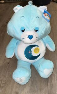 Care Bears Bedtime Bear Plush Blue Moon & Star Heart Jumbo 26” Large Stuffed