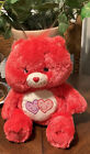 Always There Care Bear Fluffy Floppy Plush Hot Pink Hearts Stuffed Animal Toy 51