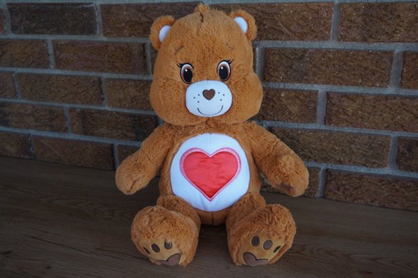BUILD A Bear PLUSH Care BEARS Tenderheart 18" Doll Large Brown Red Heart Teddy