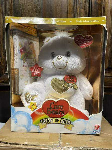 NEW Care Bear White Heart of Gold Collectors Edition Swarovski Crystals With DVD