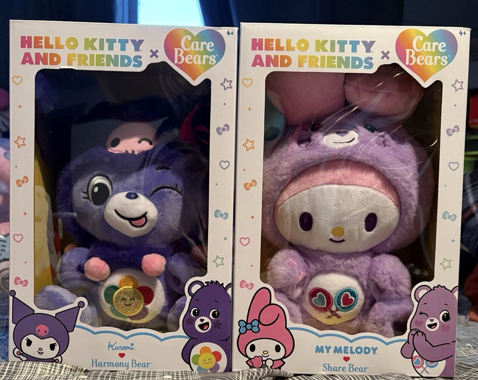 2 Hello Kitty and Friends Care Bears Purple Bears My Melody and Kurumi New 2024