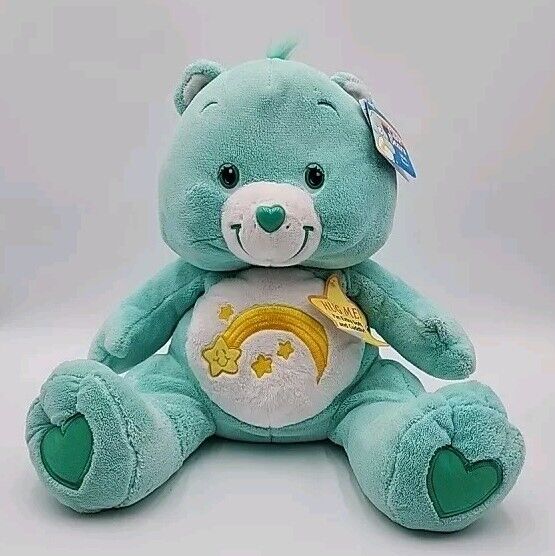 2006 Care Bears Large Jumbo Wish Bear Green 20" RARE w/ Tags READ