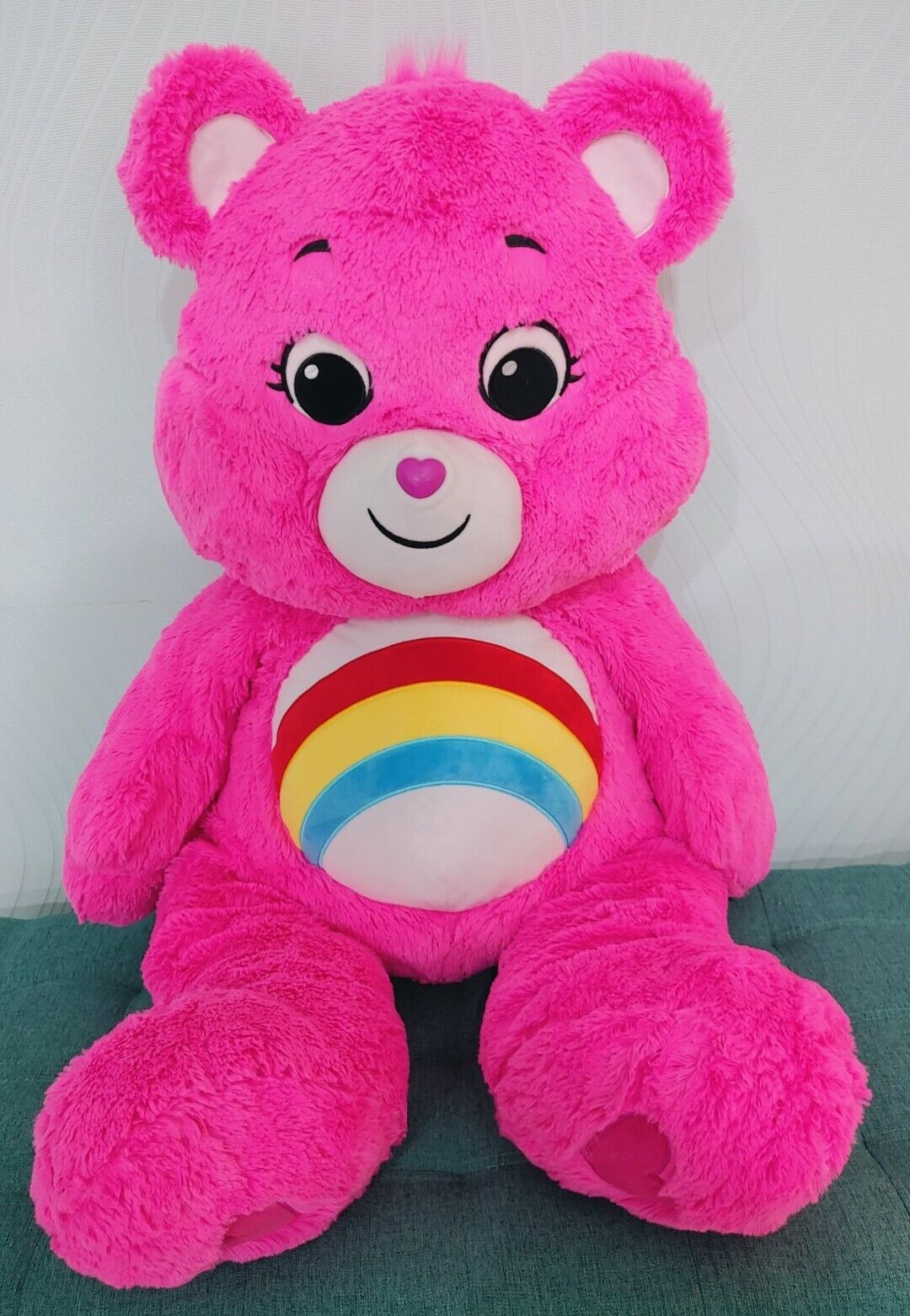 Care Bears Jumbo Cheer Bear Pink RAINBOW Plush 36” Costco 2020 RARE NWOT ?