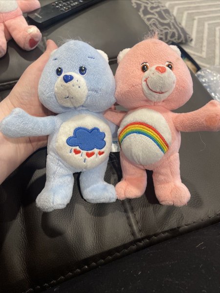 Care Bear Vintage 2002 Set Cheer Bear And Grumpy Bear Hugging Bears - EUC
