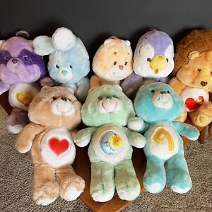Lot: 8 Vtg Kenner Care Bears Plush Friend Cousin 13” Stuffed Animals Swift Heart