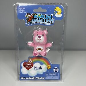 World’s Smallest Care Bear Pink Cheer Bear Plush 2017 New In Package