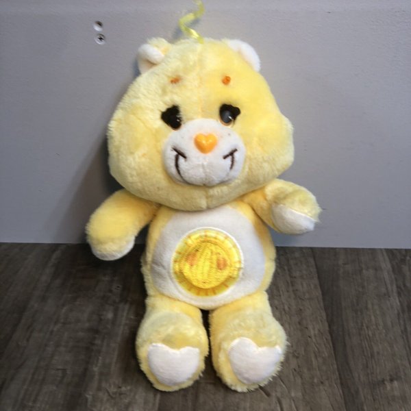 Vintage Care Bear 1983 Funshine Plush Sun Kenner American Greeting Yellow 13" A4