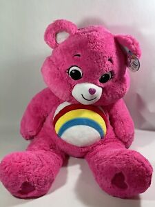 NWT Care Bears Plush Jumbo Cheer Bear Pink Rainbow Carebear Costco 36