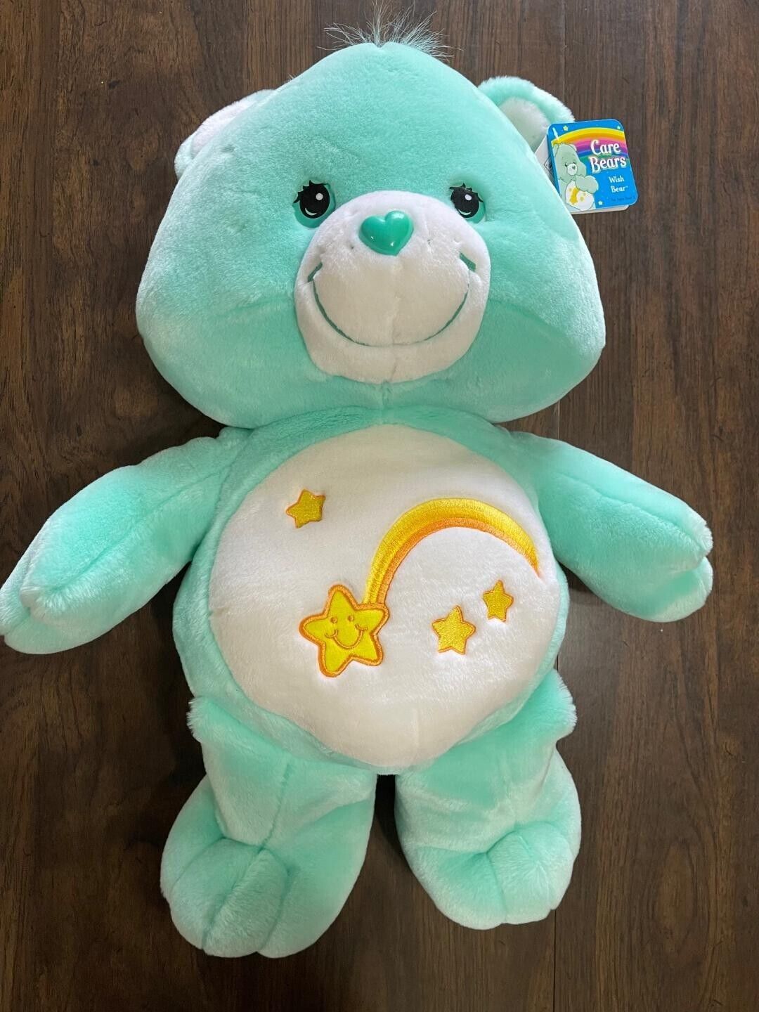 CARE BEARS Wish Bear Plush Shooting Star Jumbo 26" Vintage 2002