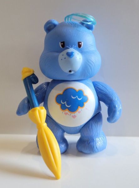 Care Bears Grumpy Bear Poseable w/ Dumbrella Accessory - Vintage 1983 Umbrella