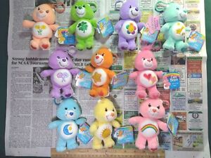 Collection of 10 Care Bears Plastic Clip On - All New with tags