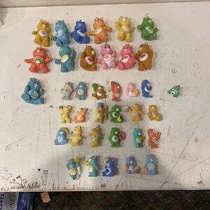 Lot Of 37 - 1983 Vintage Care Bears PVC Poseable 3-1/2” Figures & 2” Figures
