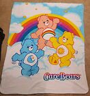2005 Care Bears Fleece Throw Blanket Bedtime 56"x49" Cheer, Funshine, Bedtime