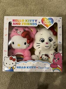 Hello Kitty & Friends X Care Bears Cheer Bear Sanrio 2 Stuffed Teddy Bear Set