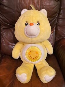 VGUC VINTAGE 26” Care Bear Yellow Plush FUNSHINE Sunshine Yellow Bear Stuffed