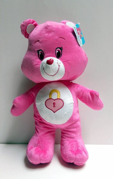 Kelly Toys Care Bears 17" SECRET BEAR Plush Toy Pink Heart padlock Valentine NEW