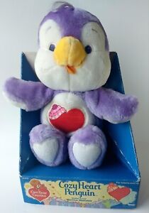 Vintage Care Bear Cousins Cozy Heart Penguin Stuffed Plush Kenner 1985 Box
