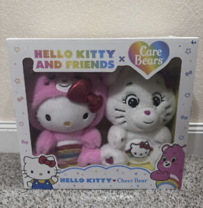 CARE BEARS HELLO KITTY AND CHEER BEAR PLUSH 2 PACK FREE SHIPPING!